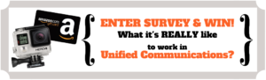 Unified communications survey invite for IT professionals.