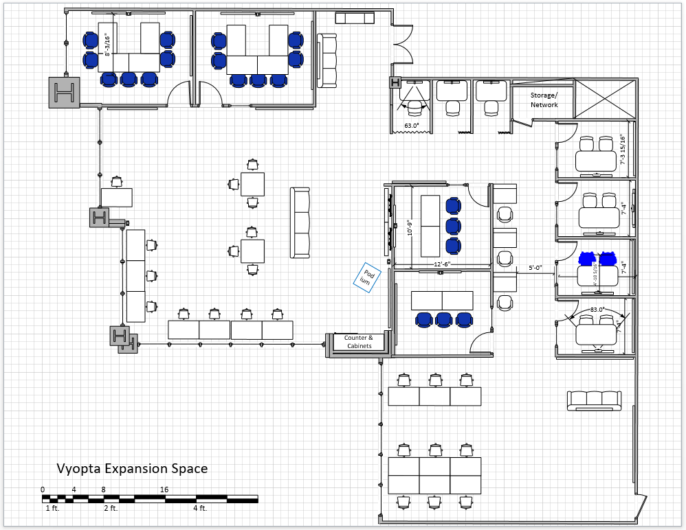 Floor plan and video conferencing room plan 
