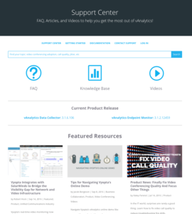 Vyopta Support Center and Release Notes