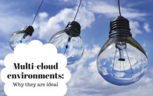 The multi-cloud environment represented by actual clouds and lightbulbs