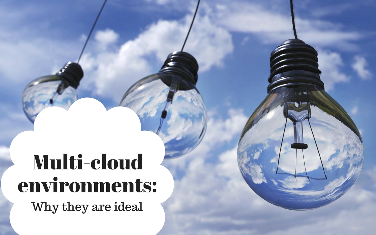 The multi-cloud environment represented by actual clouds and lightbulbs
