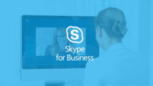 Skype for Business logo on stock image background