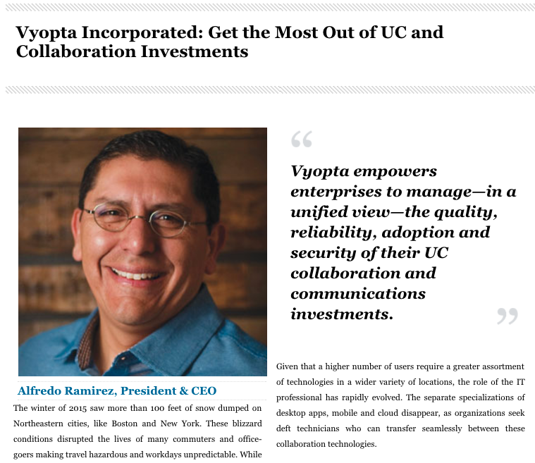CIO Review | Vyopta: Get the most out of UC&C collaboration