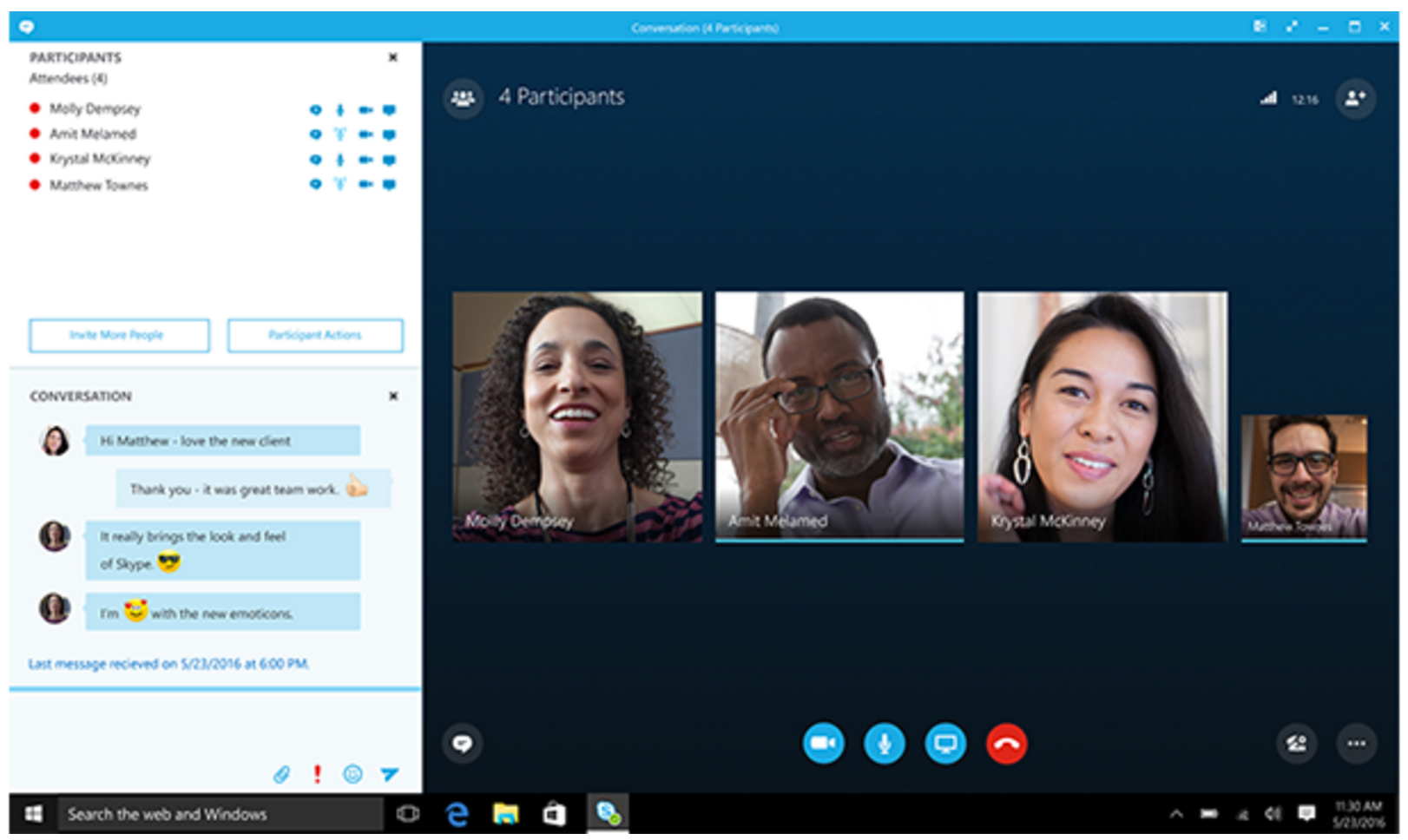 Live chat in virtual meeting